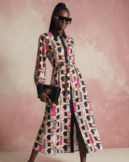Maxi Kleid New Collection • Abstract Neon Garden
