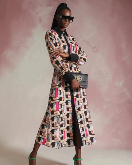 Maxi Kleid New Collection • Abstract Neon Garden