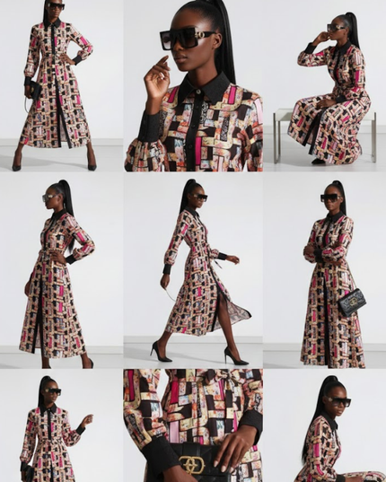 Maxi Kleid New Collection • Abstract Neon Garden