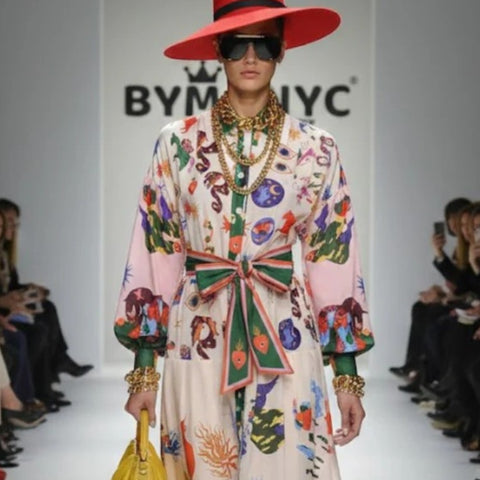 Maxi-Kleid Traumhafter Kunstdruck – New Collection BYMANYC ® New York