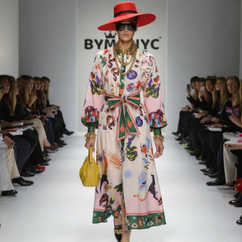 Maxi-Kleid Traumhafter Kunstdruck – New Collection BYMANYC ® New York