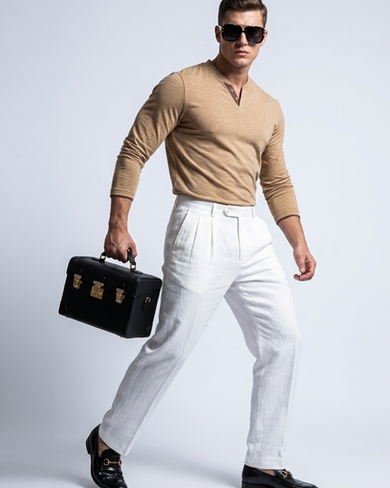 Men's Henley Long-Sleeve Polo MADISON New Collection Prêt-à-Porter BYMANYC ® New York-0