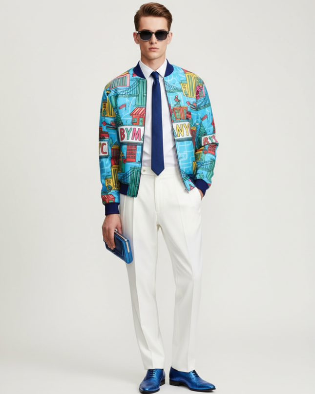Herren Tribeca Bomber Jacket | Blau (Azul) | Limited Edition Manhattan