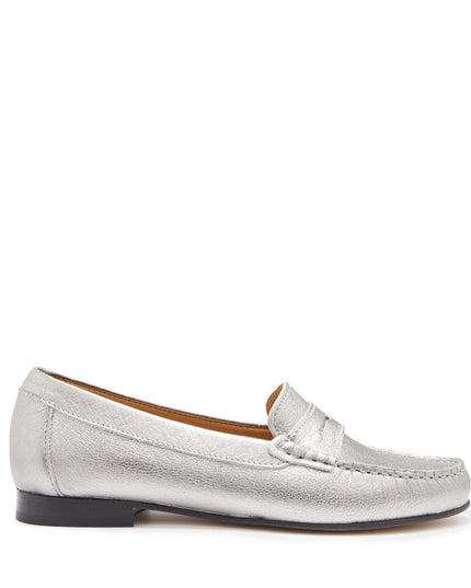 Penny Loafers – Titanium Metallic Leder | Ledersohle