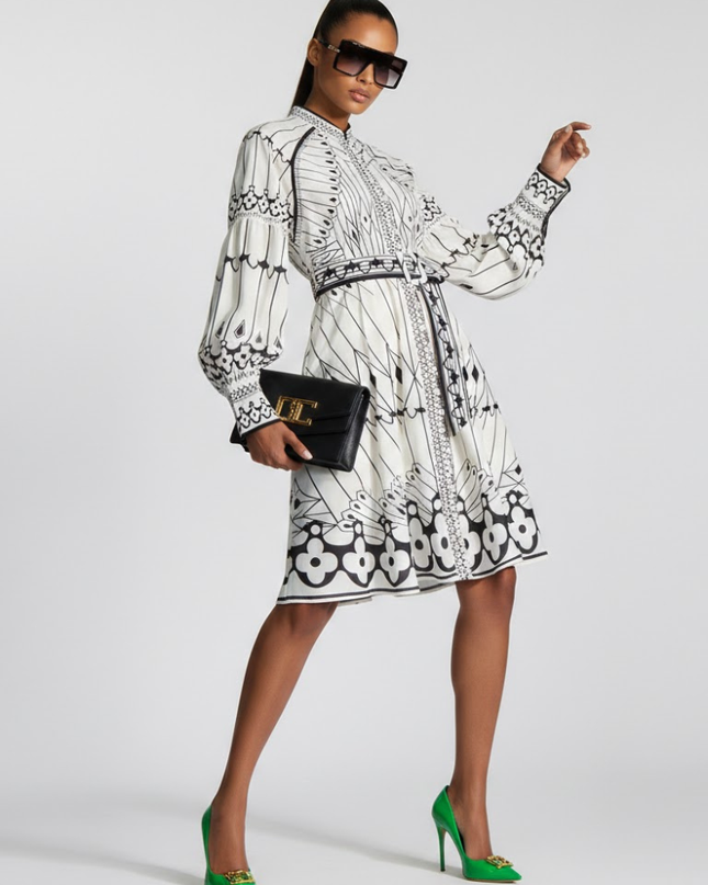 Midi Dress New Collection BYMANYC ® New York • Butterfly Geometric Print-0