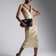 Midi Dress New Collection BYMANYC ® New York • Champagne Gold Sequins & Lace-0