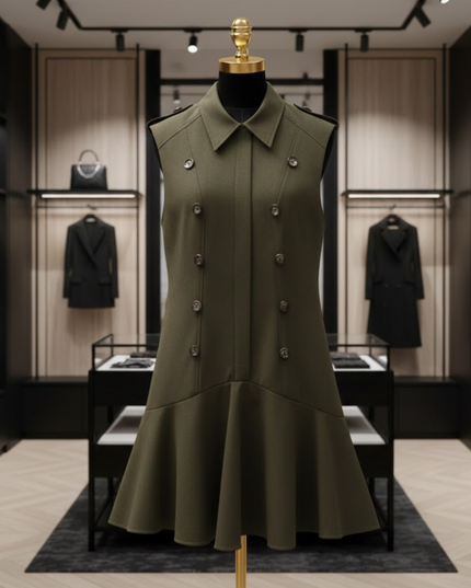 BYMANYC ® New York | Chelsea Peplum Dress Military | Olive Green