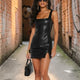 Women's Fitted Vegan Leather Mini Dress MIDTOWN COUTURE BYMANYC ® New York