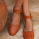 Muse Leder-Ballerinas mit Knöchelriemen