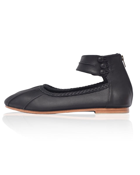 Muse Ankle Strap Leather Ballet Flats-9