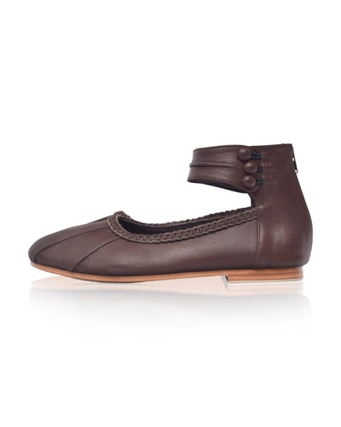 Muse Ankle Strap Leather Ballet Flats-8