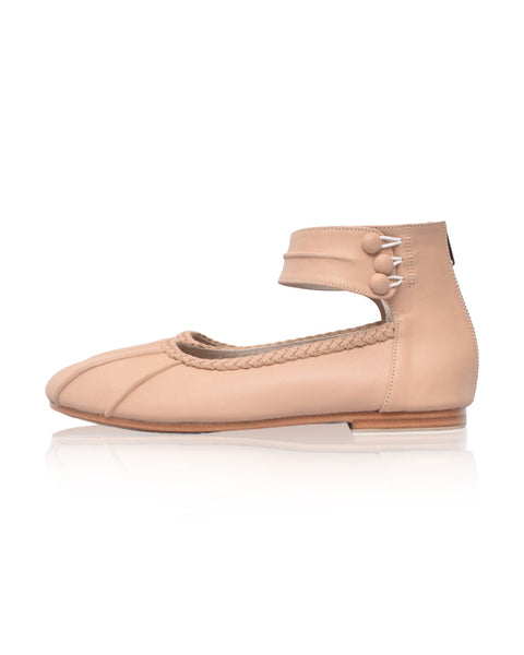 Muse Ankle Strap Leather Ballet Flats-5