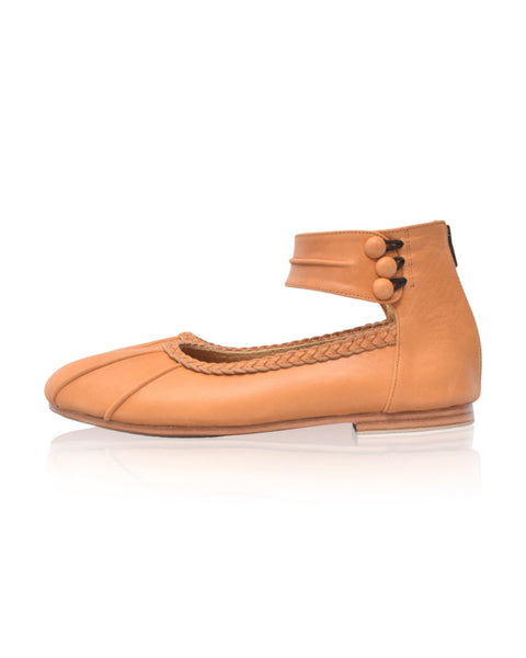Muse Ankle Strap Leather Ballet Flats-6