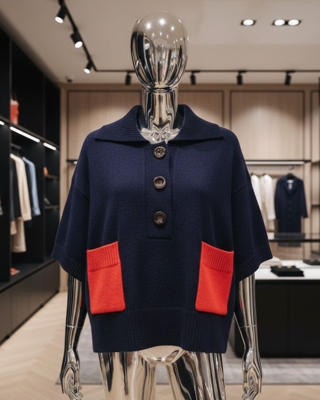 Navy Contrast Polo • TRIBECA New Collection BYMANYC ® New York-1
