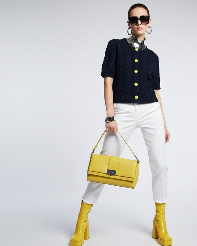 Navy Short-Sleeve Knit Cardigan SOHO: New Colección COUTURE in NOLITA - BYMANYC ® New York-1