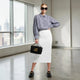 Gingham Check Shirt with Elastic Hem and Puff Sleeves • BYMANYC ® New York