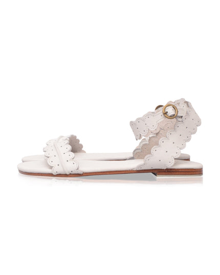 Nirvana Scalloped Wrap Leather Sandals