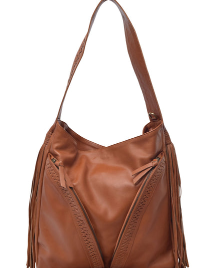 Nomad Tassel Leder-Tote | Handgefertigt mit Quasten & Stickerei