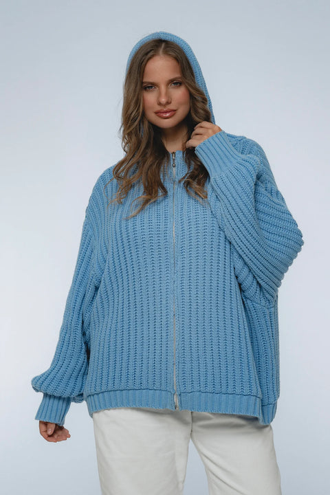 Nord Langarm-Kapuzenpullover – Oversized Rippenstrick