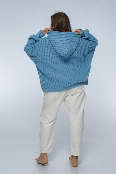 Nord Langarm-Kapuzenpullover – Oversized Rippenstrick