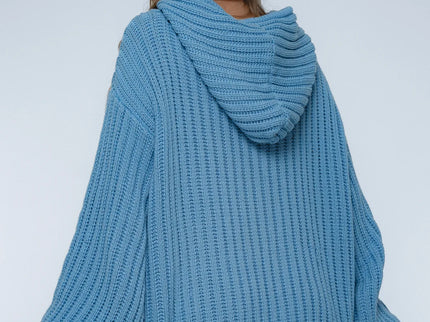 Nord Langarm-Kapuzenpullover – Oversized Rippenstrick
