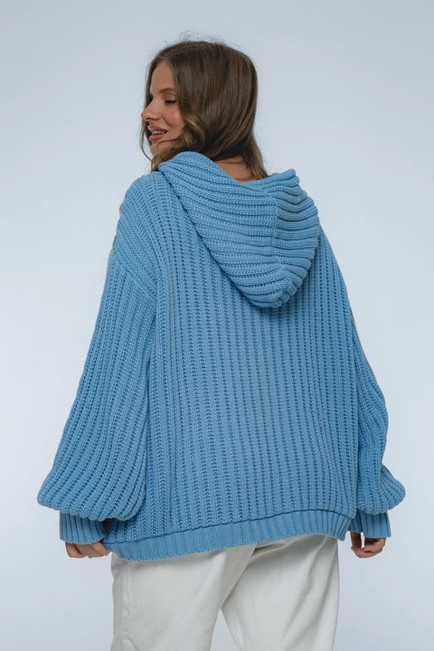 Nord Langarm-Kapuzenpullover – Oversized Rippenstrick