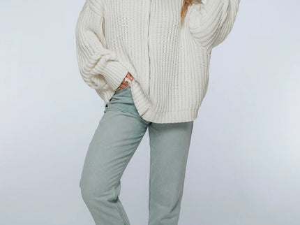 Nord Langarm-Kapuzenpullover – Oversized Rippenstrick