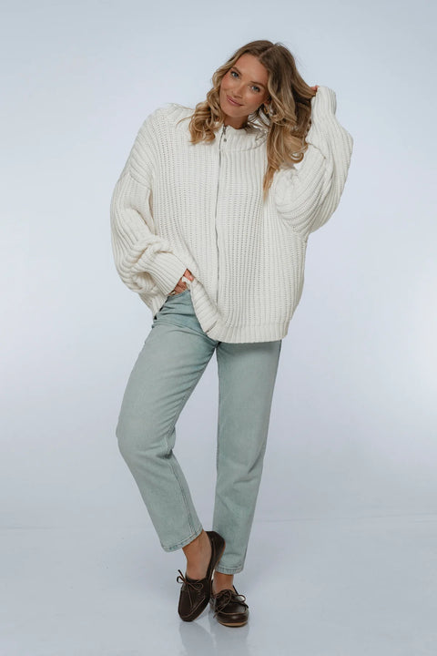 Nord Langarm-Kapuzenpullover – Oversized Rippenstrick