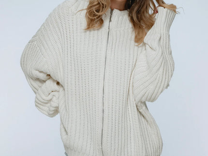 Nord Langarm-Kapuzenpullover – Oversized Rippenstrick