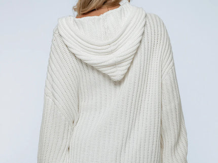 Nord Langarm-Kapuzenpullover – Oversized Rippenstrick