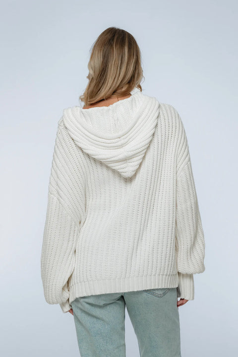 Nord Langarm-Kapuzenpullover – Oversized Rippenstrick