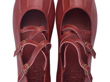 Obsession Kreuzband-Leder Ballerinas