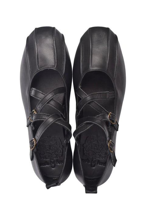 Obsession Kreuzband-Leder Ballerinas