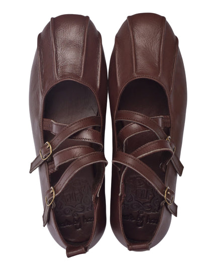 Obsession Criss-Cross Round Toe Flats-3