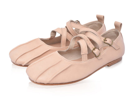 Obsession Criss-Cross Round Toe Flats-2