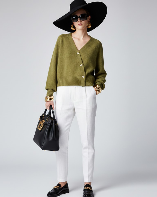 Olive Cropped Strick-Cardigan Ludlow – Couture in Nolita