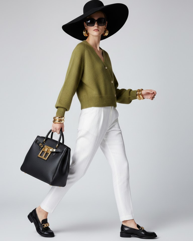 Olive Cropped Strick-Cardigan Ludlow – Couture in Nolita