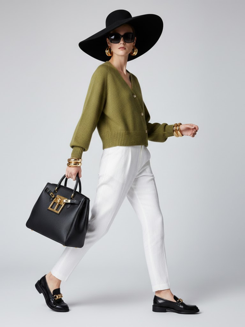 Olive Cropped Strick-Cardigan Ludlow – Couture in Nolita