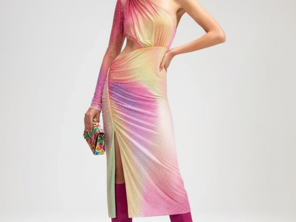 One-Shoulder Slit Kleid mit taillierter Taille | Upper East Side