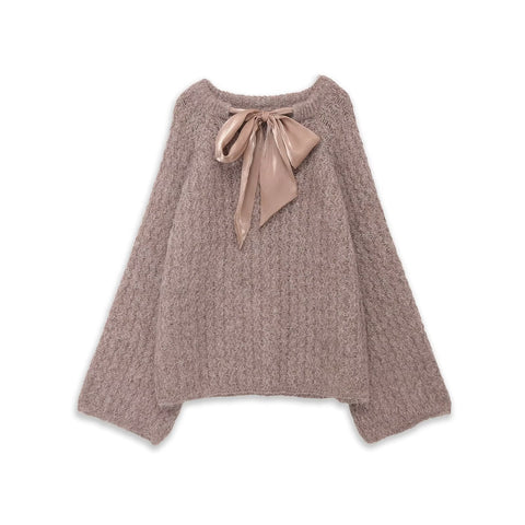 Oversize Mohair Knit Sweater With Satin Bow SOHO New Collection FASHION BYMANYC ® New York-1