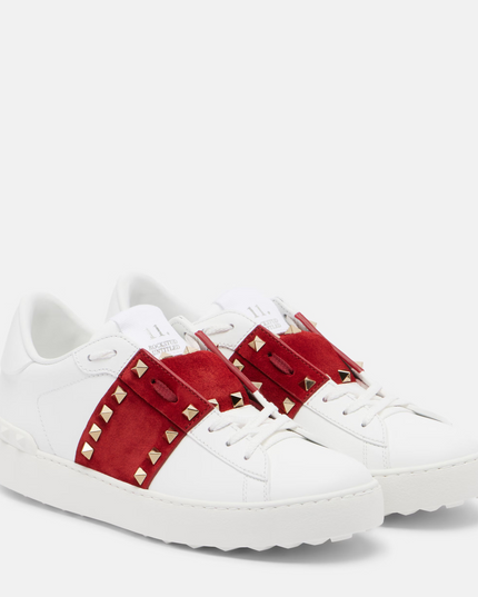 Valentino Garavani | Rockstud Untitled Sneaker | Weiss/Bordeaux | Damen