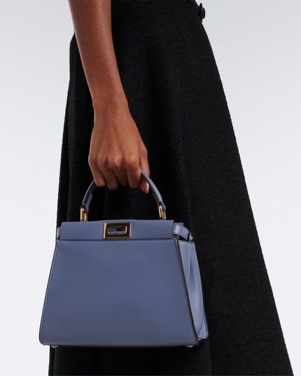 Fendi | Peekaboo Mini Lederhandtasche | Blau