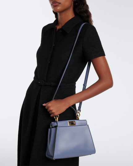 Fendi | Peekaboo Mini Lederhandtasche | Blau