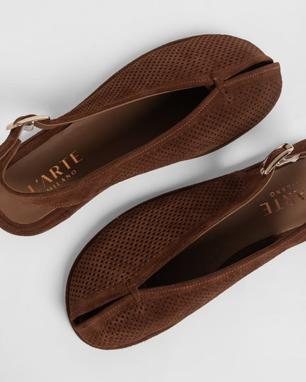 👡 L'ARTE MILANO – Damen Leder Sandalen | Brown