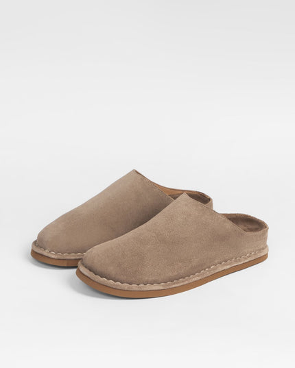 Women's leather outdoor slippers