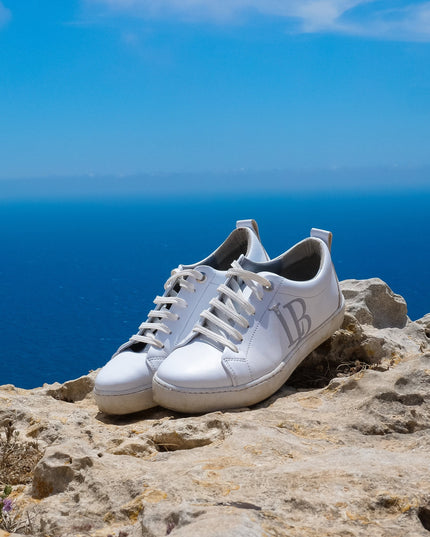 LB White Apple Leather Sneakers Women-3