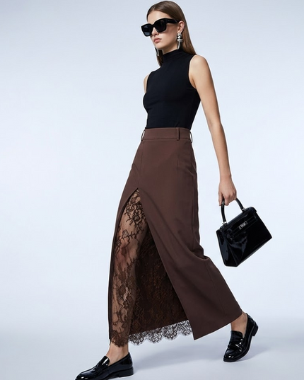BYMANYC ® New York | Maxi-Rock Soho Lace Split | Brown