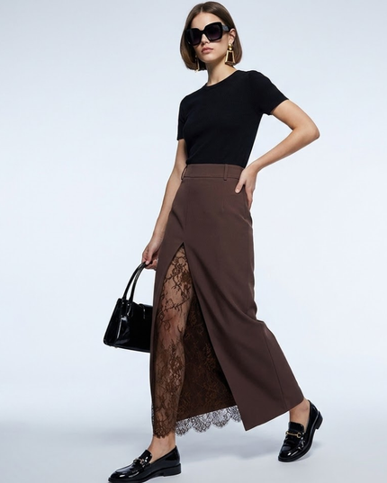 BYMANYC ® New York | Maxi-Rock Soho Lace Split | Brown