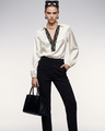BYMANYC ® New York | Soho Lace V-Neck Bluse | Ivory
