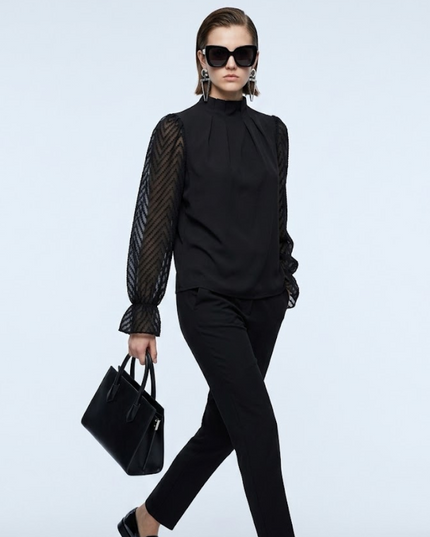 BYMANYC ® New York | SoHo Chevron Bluse | Black